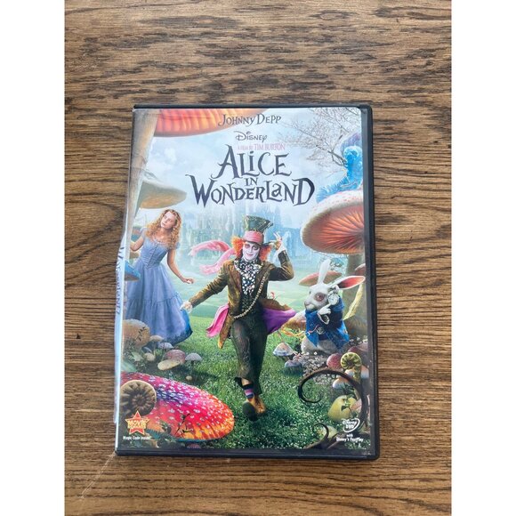 Alice In Wonderland 2010 DVD Fantasy Tim Burton Johnny Depp Hathaway Pre-Owned - Picture 1 of 5